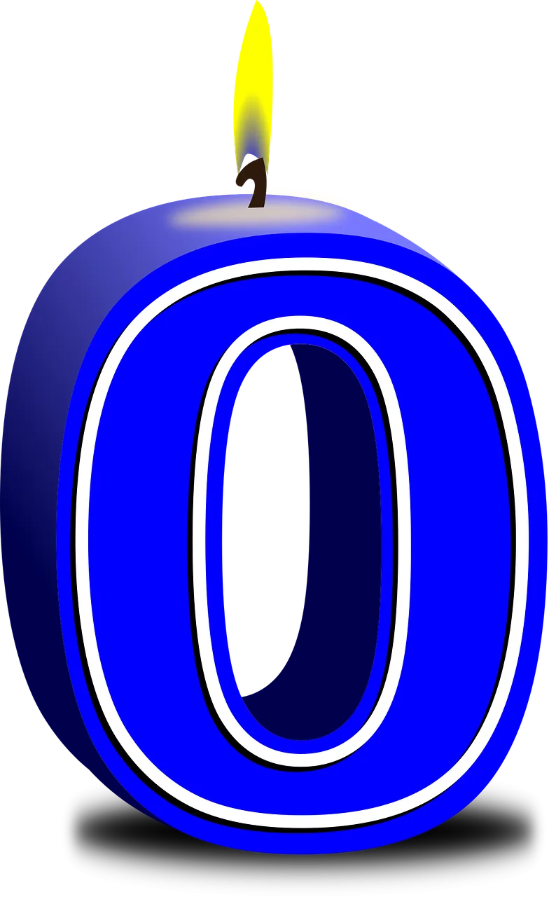 Numbers 0 Candles Stickdatei – Herzen & Liebe