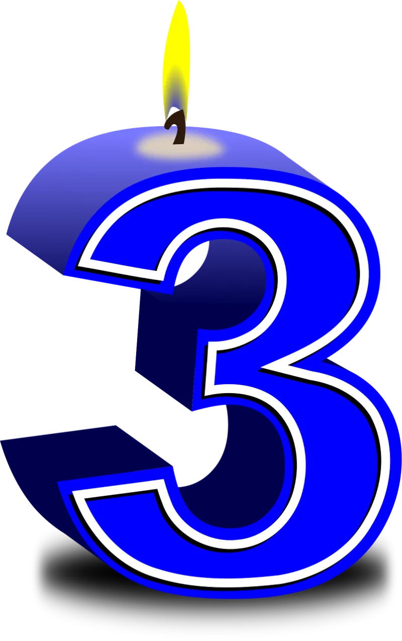Numbers 3 Three Stickdatei – Herzen & Liebe