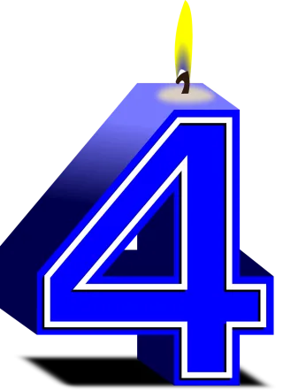 Numbers 4 Happy birthday Stickdatei