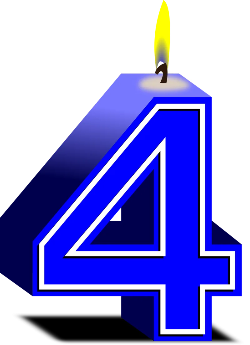 Numbers 4 Happy birthday Stickdatei – Herzen & Liebe
