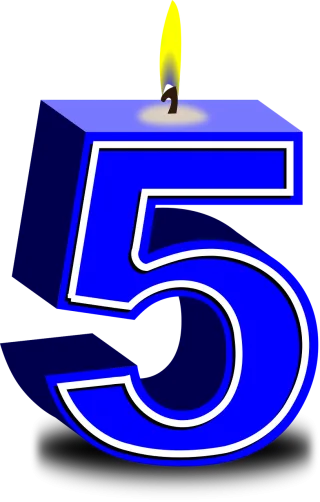 Numbers 5 Candles Stickdatei