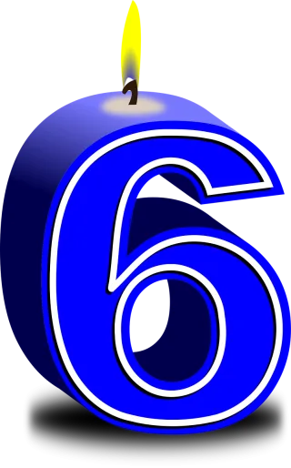 Numbers 6 Happy birthday Stickdatei