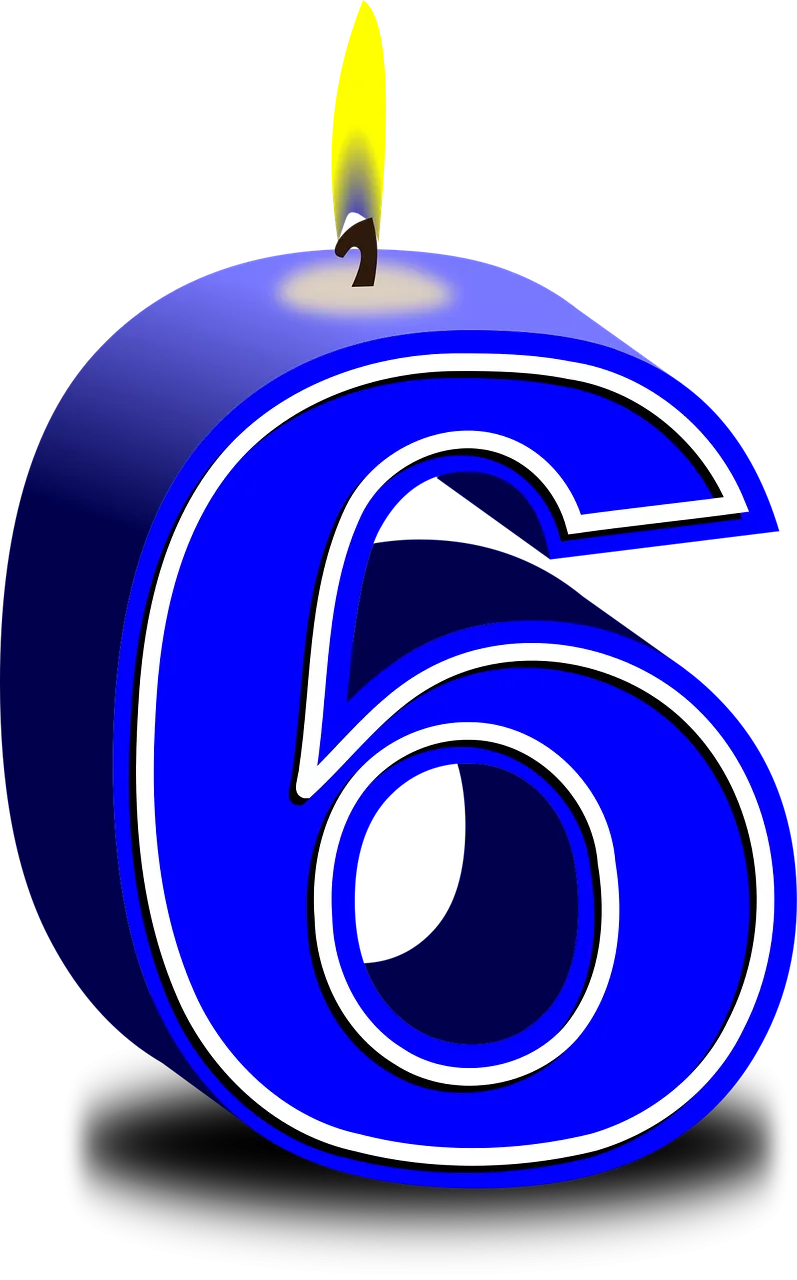 Numbers 6 Happy birthday Stickdatei – Herzen & Liebe