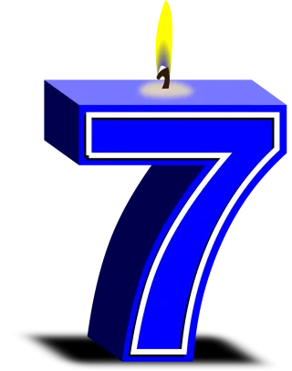 Numbers Happy birthday 7 Stickdatei