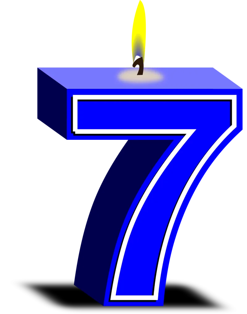 Numbers Happy birthday 7 Stickdatei – Herzen & Liebe
