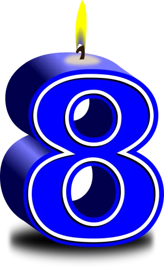 Numbers 8 Candles Stickdatei