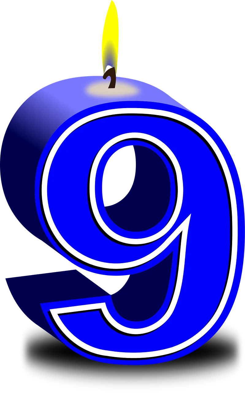Numbers 9 Happy birthday Stickdatei – Herzen & Liebe