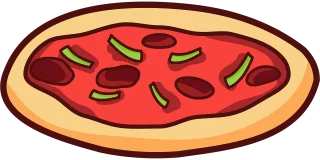 Green pepper Pepperoni Pizza Stickdatei