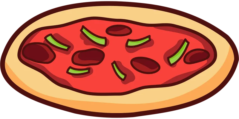 Green pepper Pepperoni Pizza Stickdatei – Essen & Trinken