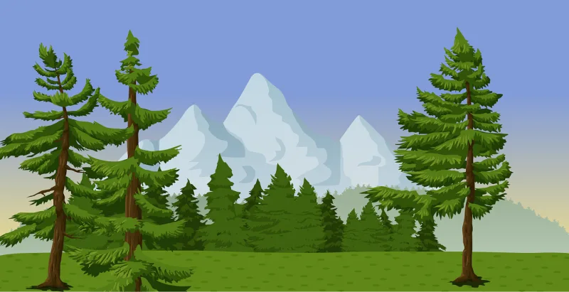 Evergreen Forest Landscape Stickdatei – Natur