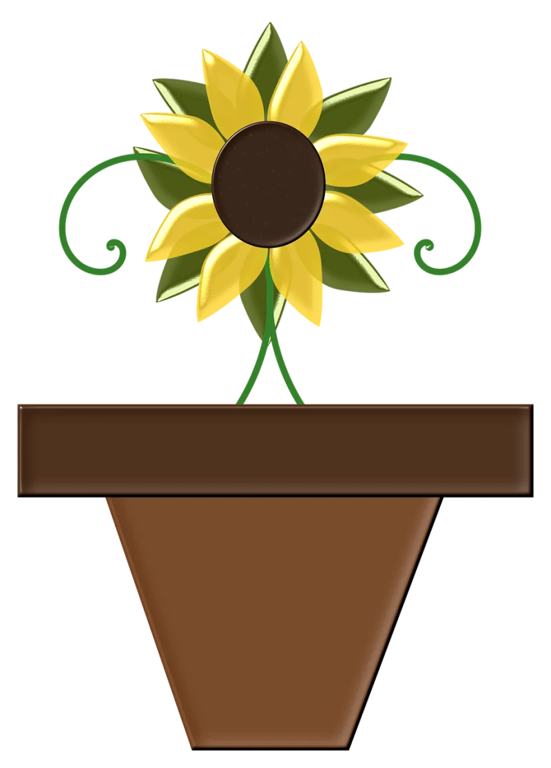Sunflower Flower pot Nature Stickdatei – Blumen