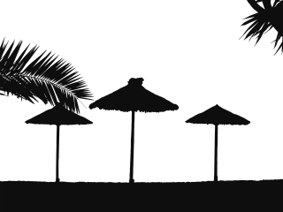 Beach Landscape Leaves Stickdatei
