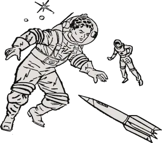 Astronaut Rocket Space Stickdatei