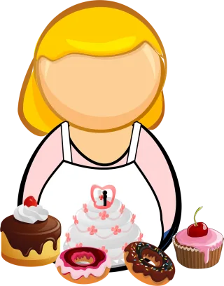 Bake Cake Comic characters Stickdatei