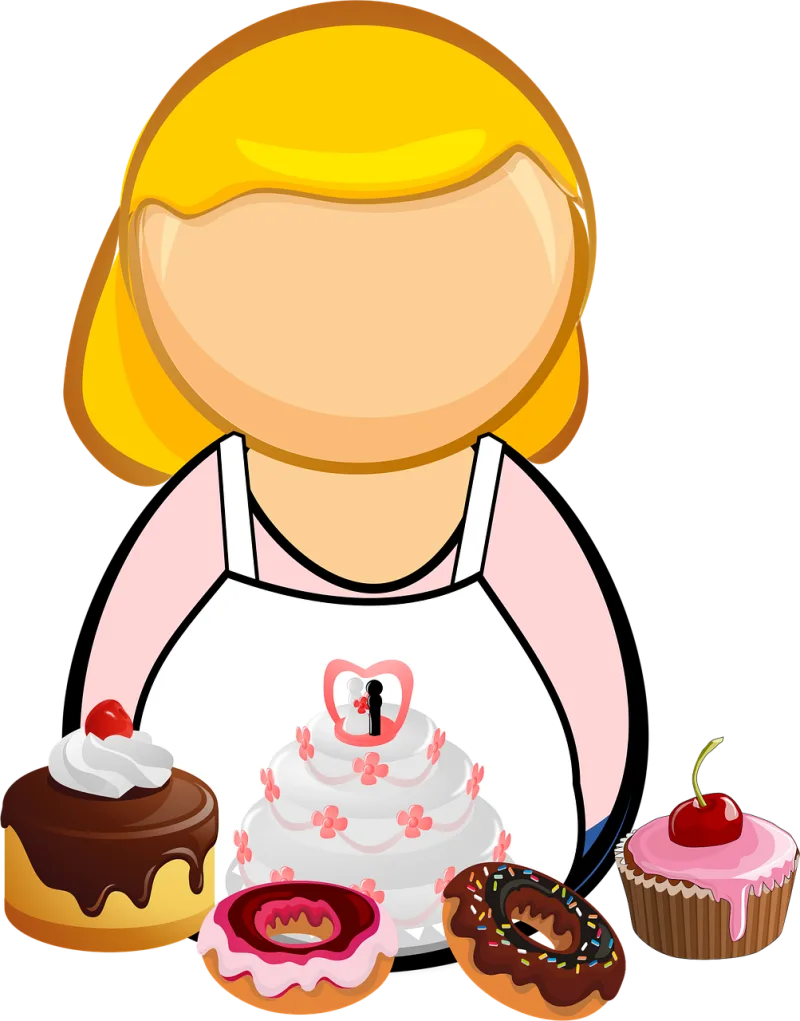 Bake Cake Comic characters Stickdatei – Essen & Trinken
