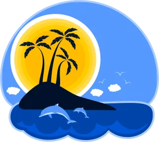 Holiday Island Landscape Stickdatei