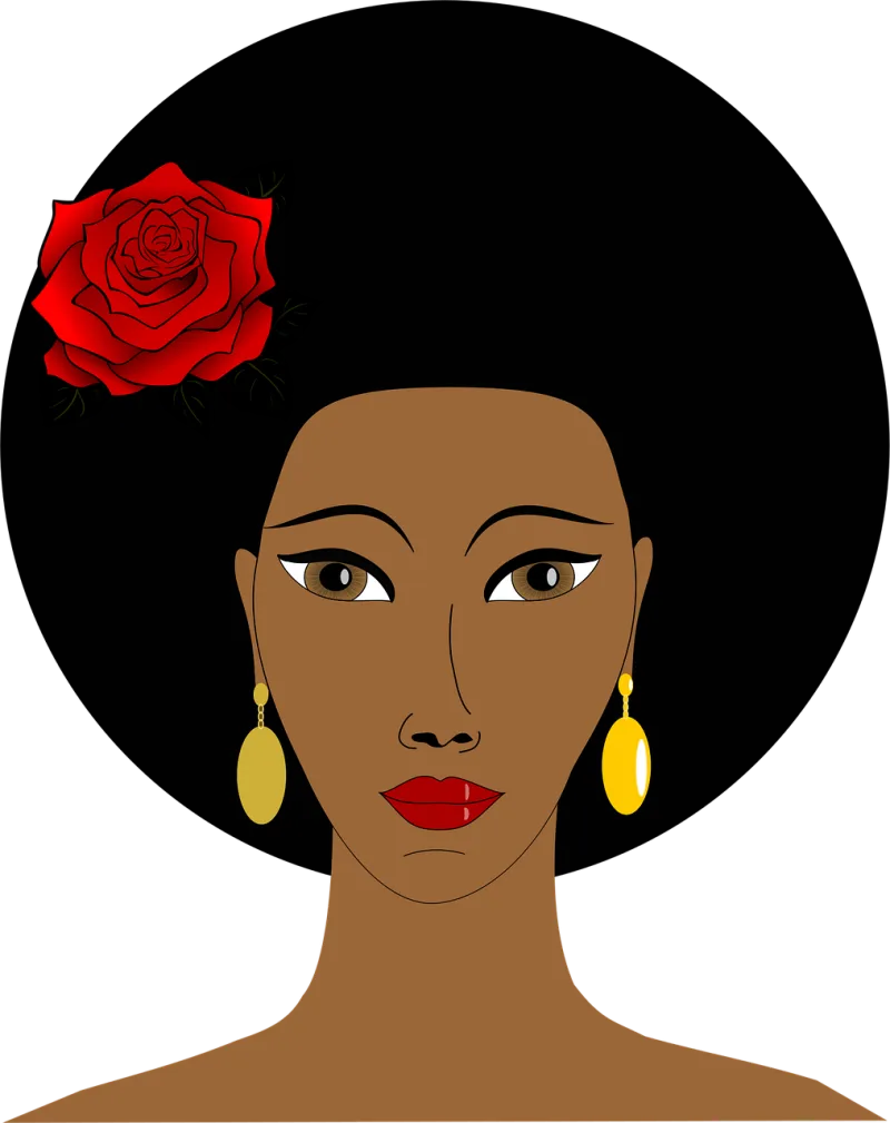 African Afro Black Stickdatei – Blumen