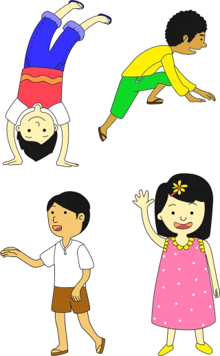 Boys Cartoon Children Stickdatei