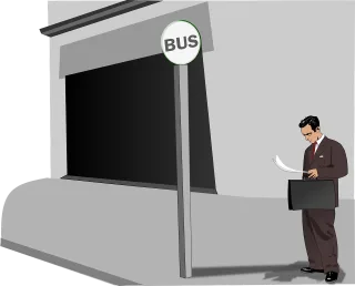 Bus stop Man Waiting Stickdatei