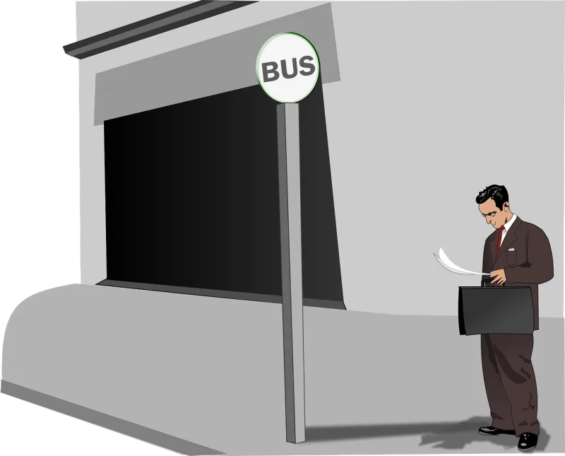Bus stop Man Waiting Stickdatei – Fahrzeuge