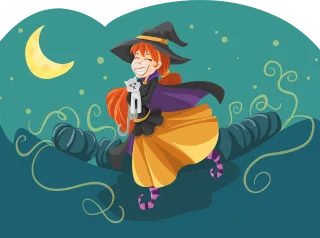 Cat Pet Witch Stickdatei