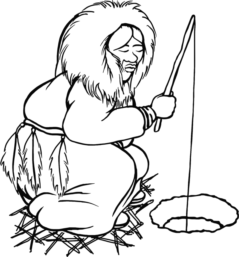 Cold Eskimo Fishing Stickdatei – Weihnachten
