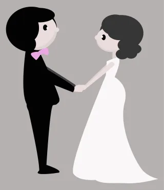 Boy Bride Cartoon Stickdatei