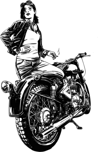 Motorbike Motorcycle Woman Stickdatei
