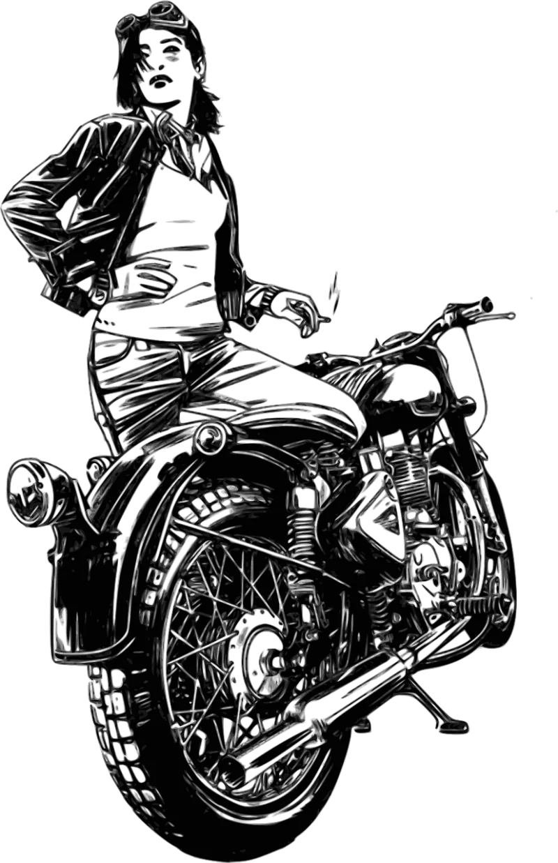 Motorbike Motorcycle Woman Stickdatei – Fahrzeuge