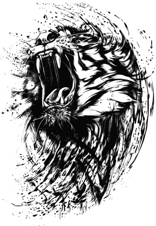 Tiger Abstract Animal Stickdatei