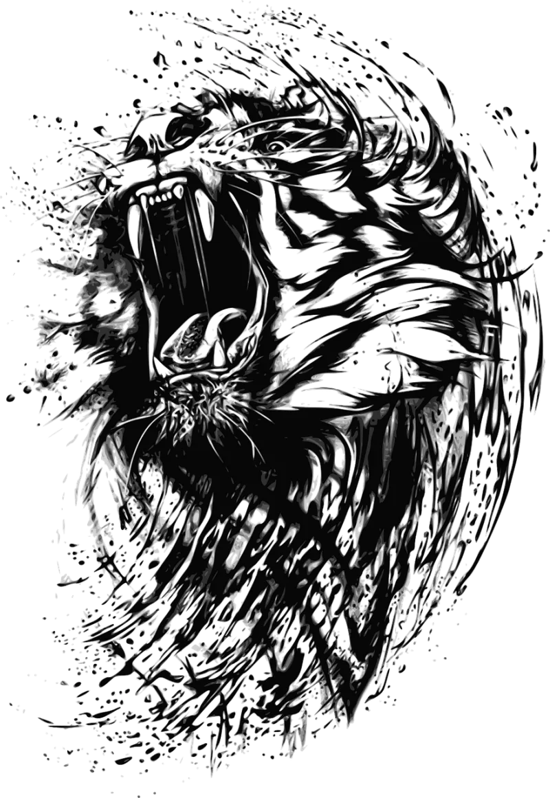 Tiger Abstract Animal Stickdatei – Tiere