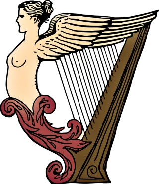 Female Harp Instrument Stickdatei – Musik