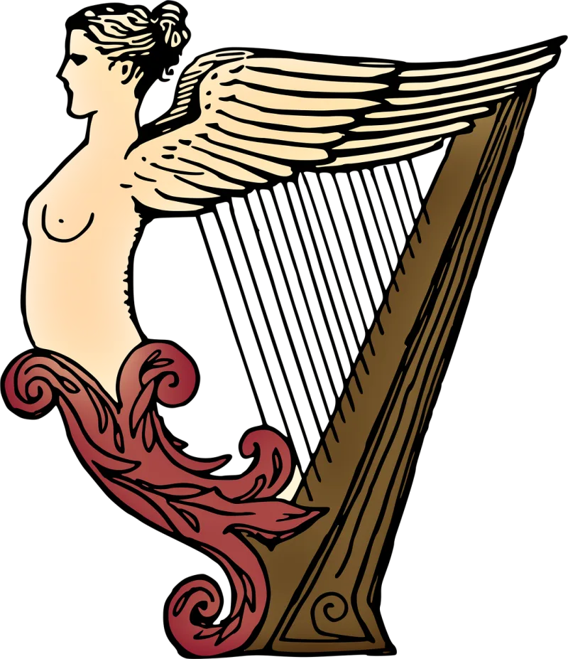 Female Harp Instrument Stickdatei – Musik
