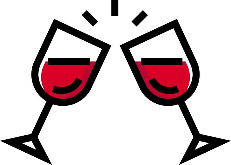 Glasses Red Toast Stickdatei – Essen & Trinken