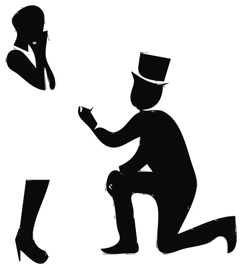 Proposing Marriage Wedding Stickdatei – Herzen & Liebe