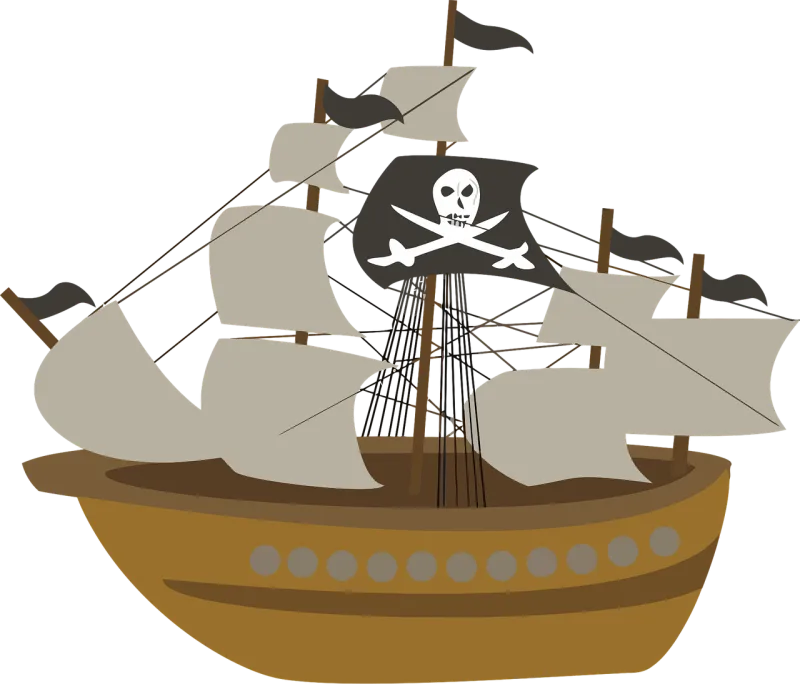 Sailing ship Pirate ship Ship Stickdatei – Kinder