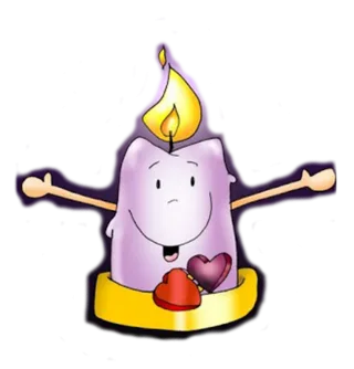 Candle Flame Anthropomorphized Stickdatei
