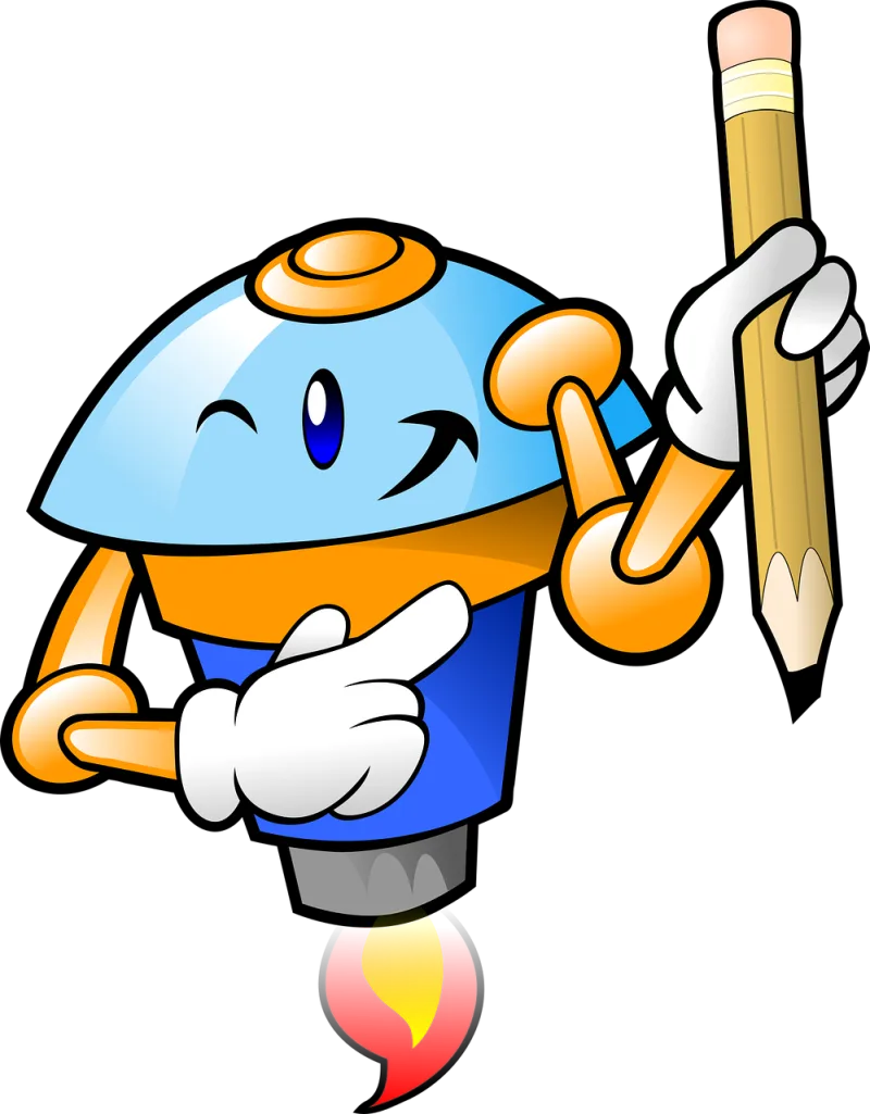 Funny Pencil Robot Stickdatei – Kinder