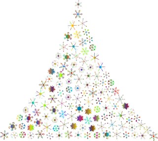 Snowflakes Abstract Christmas tree Stickdatei