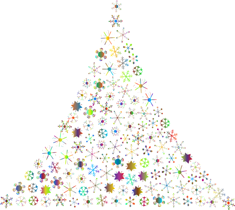 Snowflakes Abstract Christmas tree Stickdatei – Weihnachten