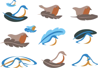 Logo Bird Nature Stickdatei