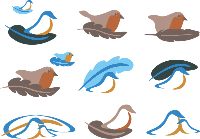 Logo Bird Nature Stickdatei – Natur