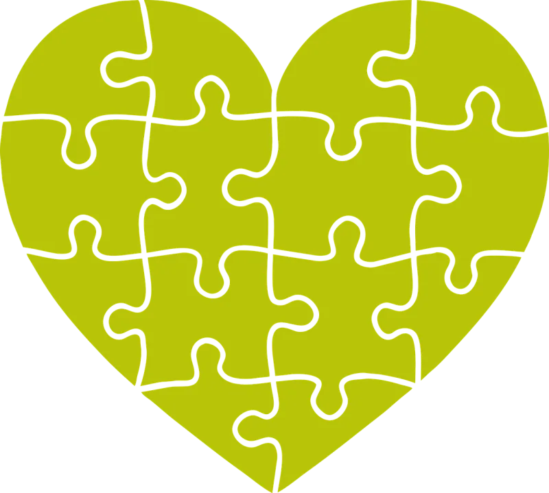 Heart Puzzle Portrait Stickdatei – Herzen & Liebe