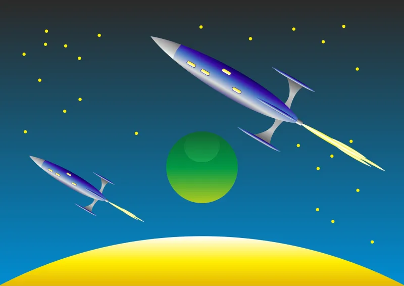 Rocket Spaceship Space travel Stickdatei – Kinder