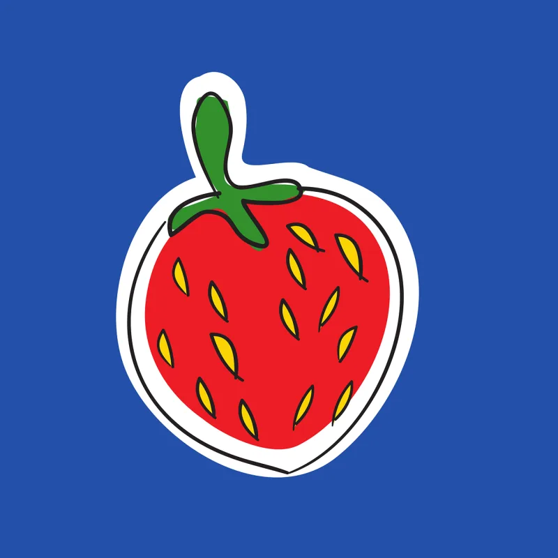 Strawberry Blue Red Stickdatei – Essen & Trinken