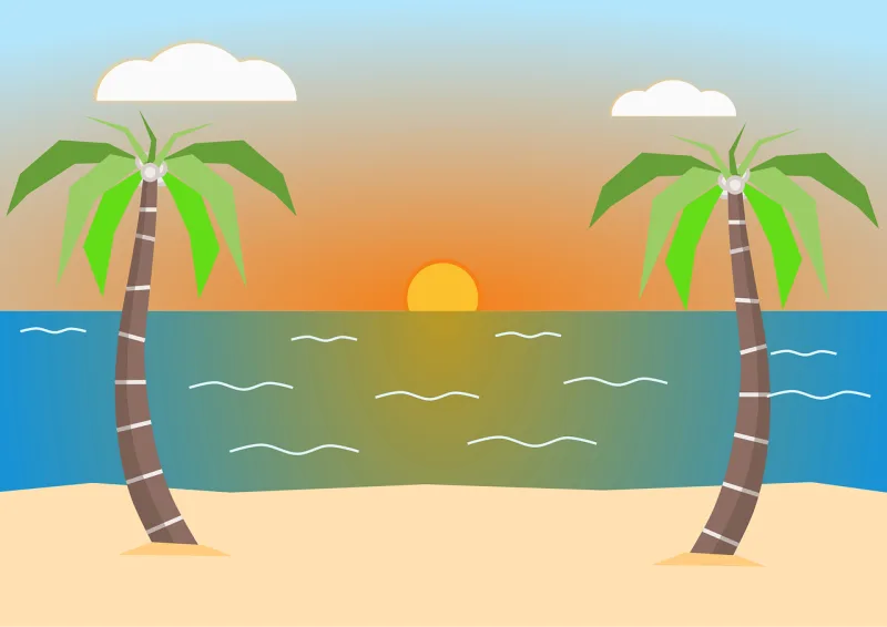 Sandy beach Nature Sunset Stickdatei – Natur