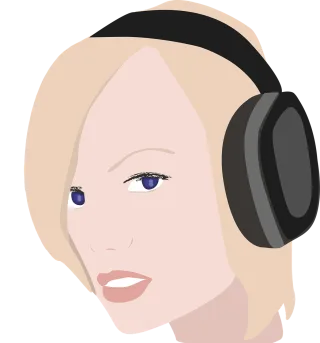 Girl Lady Headphones Stickdatei