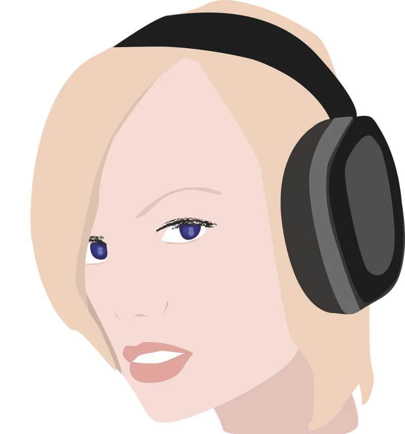 Girl Lady Headphones Stickdatei – Musik