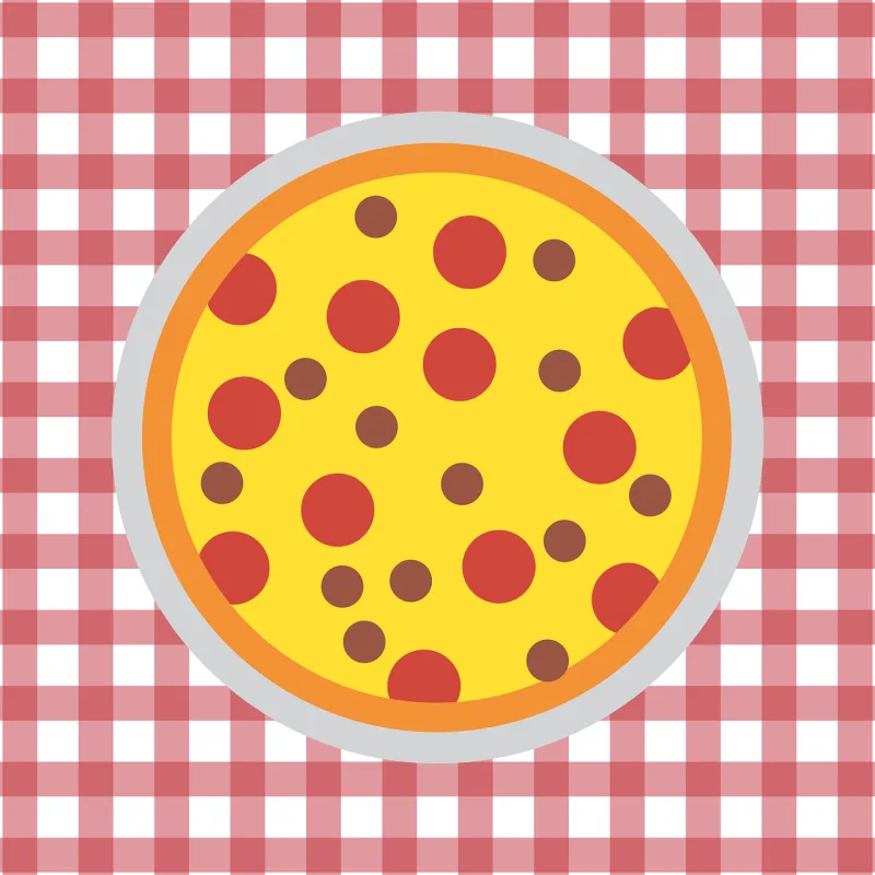 Pizza Table Pepperoni Stickdatei – Essen & Trinken