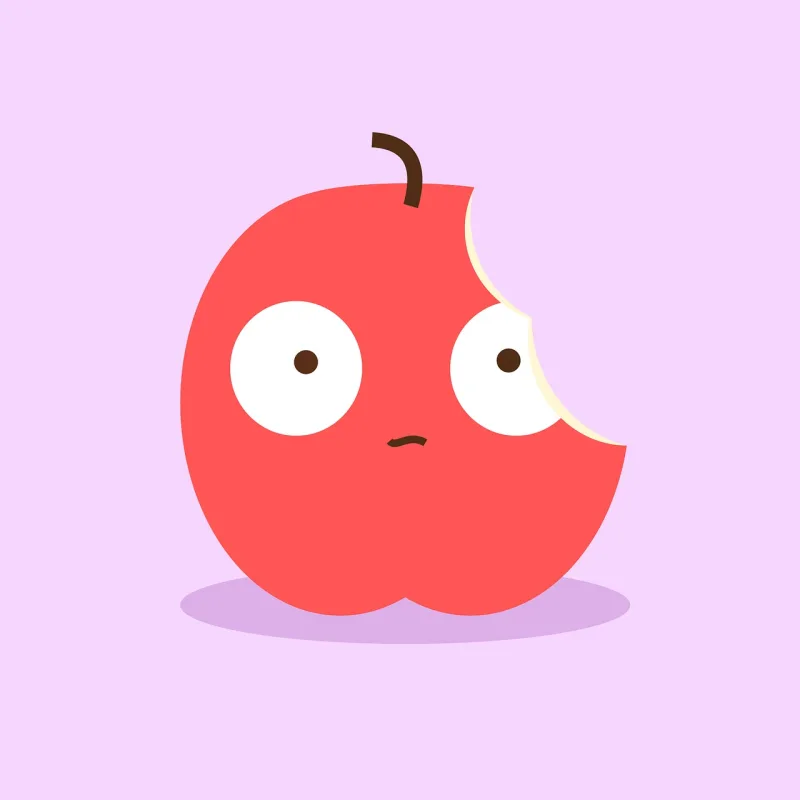 Apple Bite Worn Stickdatei – Essen & Trinken